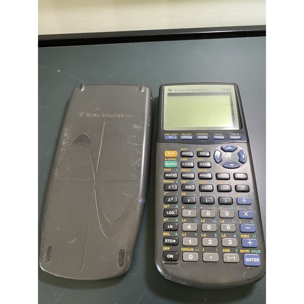 Texas Instruments TI 83 TI-83 Graphing Calculator with Cover Tested Calculus